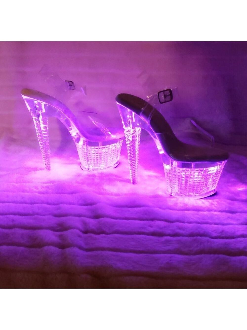Multiple Function Led Lighted Flashdance Special Textured Platform 7" Heels